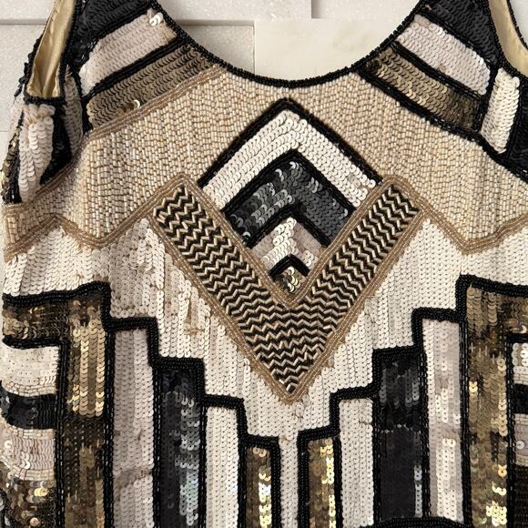 REVOLVE x Parker Silk Hayden Chrysler Beading Sequin Dress Multi Metallic XS - Picture 4 of 8